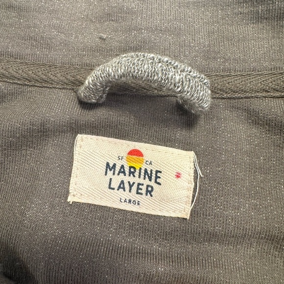 Marine Layer heathered gray Clayton pullover L coastal nautical y2k b23 - Picture 6 of 11